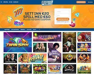 Casino Wilds hemsida