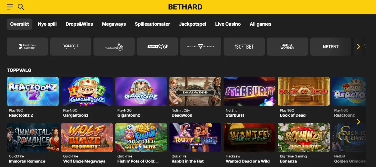 bethard casino norge spill