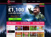Wicked Jackpots hemsida