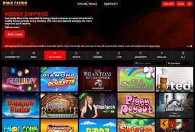 21 Casino gir 210 free spins helt gratis