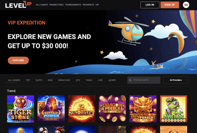 LevelUp Casino hjemmeside