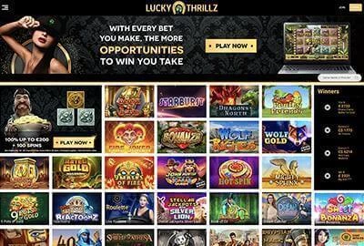 Lucky Thrills hjemmeside