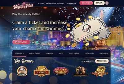 Vegas Plus hjemmeside