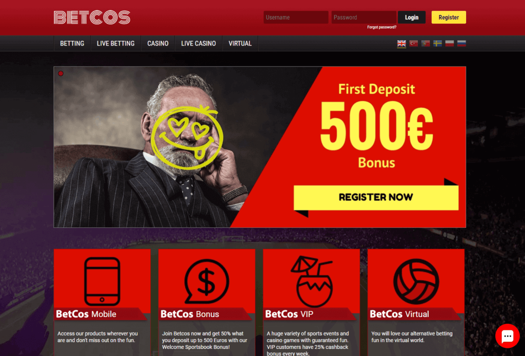 Hjemskjermbilde Betcos