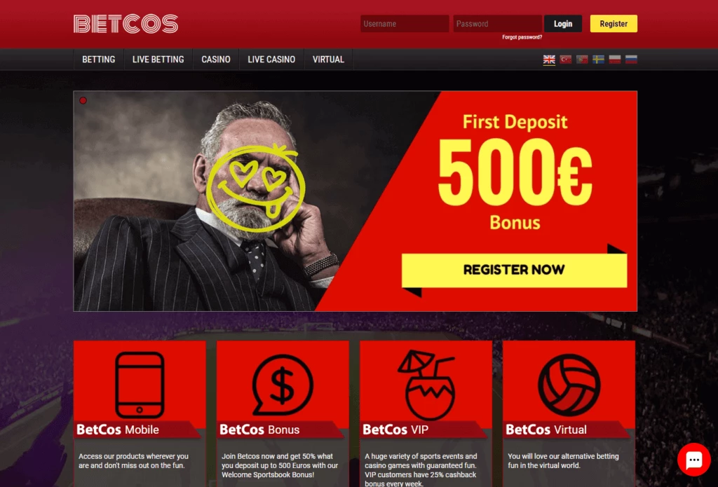 Hjemskjermbilde Betcos