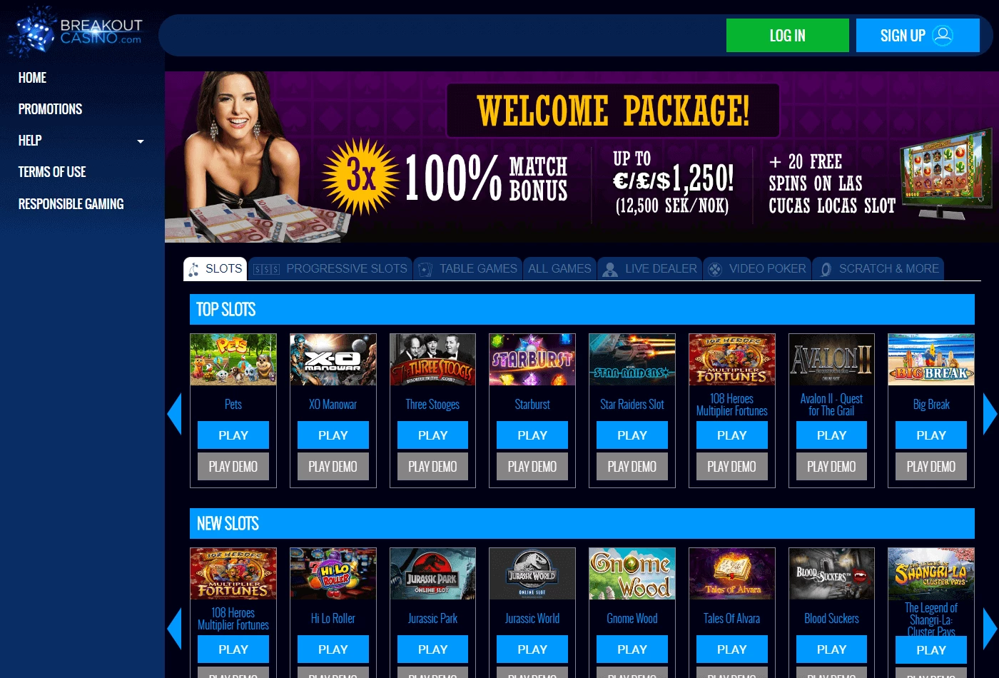 Hjemmeside Breakout Casino