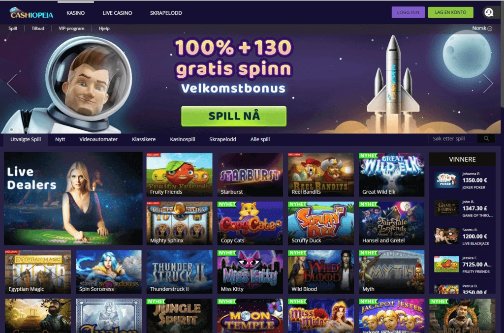 Hjemmeside Cashiopeia