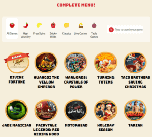 Hjemskjermbilde Casino Calzone