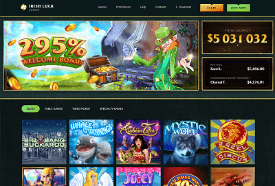 Hjemmeside Irish Luck Casino