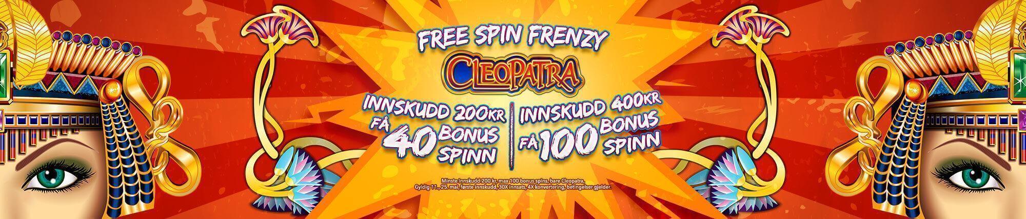 Gratisspinn-banner Cleopatra