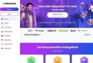 MegaRush Casino Home
