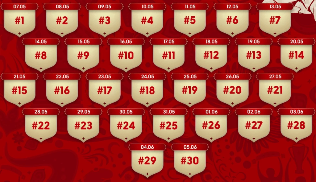 Kalenderskjermbilde Olybet FIFA World Cup 2018