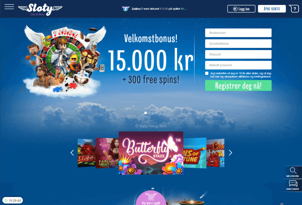 Hjemskjermbilde Sloty Casino
