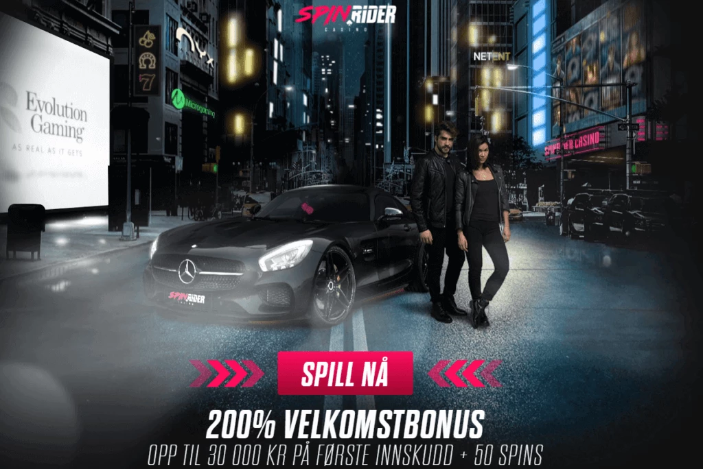 Hjemmeside og tilbudsinformasjon for Spin Rider