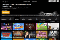 VIP Spins hemsida